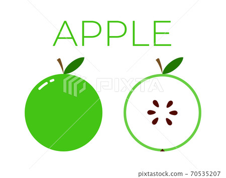 Vector of apple and sliced half of apple on white background 70535207