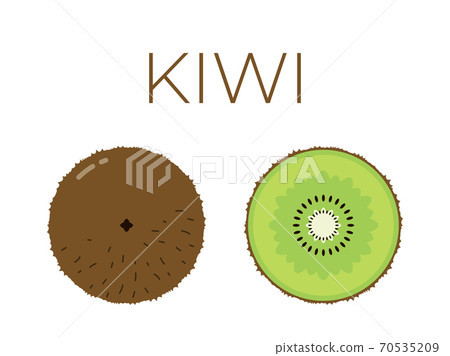Vector of kiwi and sliced half of kiwi on white background Vector of kiwi and sliced half of kiwi on white background 70535209