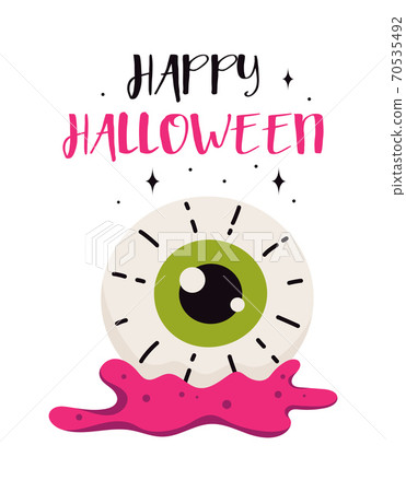 halloween card with eye isolated on white 70535492