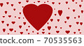Valentine's day greeting card. Red hearts on pink background 70535563