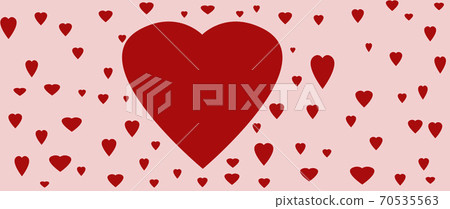 Valentine's day greeting card. Red hearts on pink background 70535563