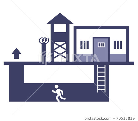 A prisoner escapes from prison jailbreak Vector Image