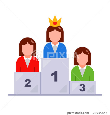 pedestal of the winners of the beauty contest. pedestal of the winners of the beauty contest. 70535843