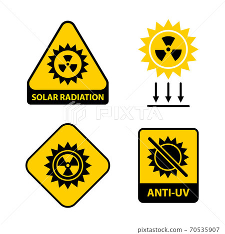 Set of solar radiation icons 70535907