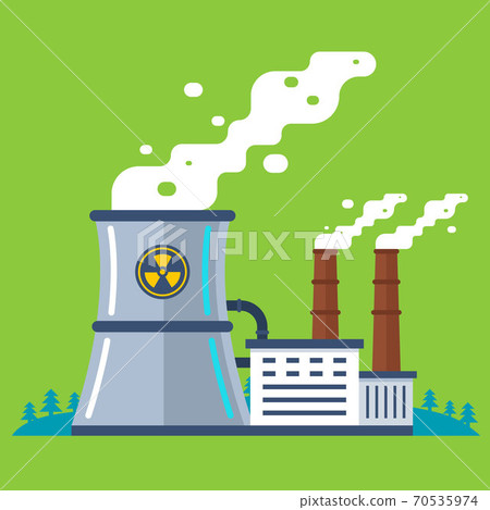 radioactive plant with a pipe.  70535974