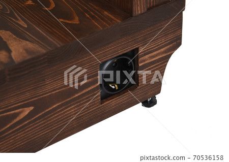 Wooden mirror in the loft style. Isolated 70536158