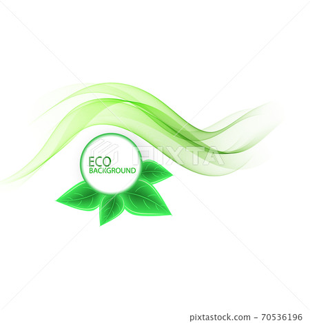 Abstract background . Green wave design, line vector. Eco banner 70536196