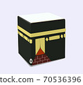 Icon an of an Islamic religious symbol of Kaaba. Vector. 70536396