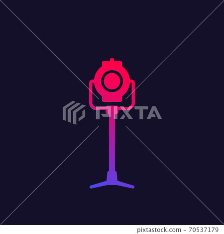 spotlight with stand, vector icon spotlight with stand, vector icon 70537179