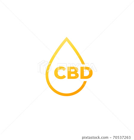 CBD oil drop icon on white CBD oil drop icon on white 70537263
