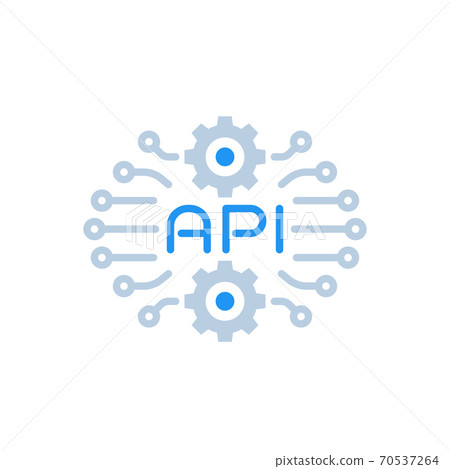 API technology, vector icon on white API technology, vector icon on white 70537264
