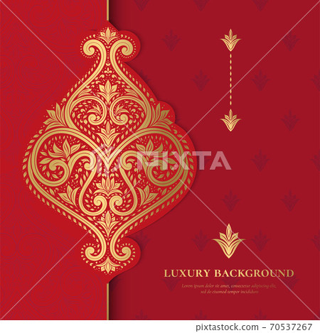 Red and gold luxury background. Indian pattern. Red and gold luxury background. Indian pattern. 70537267