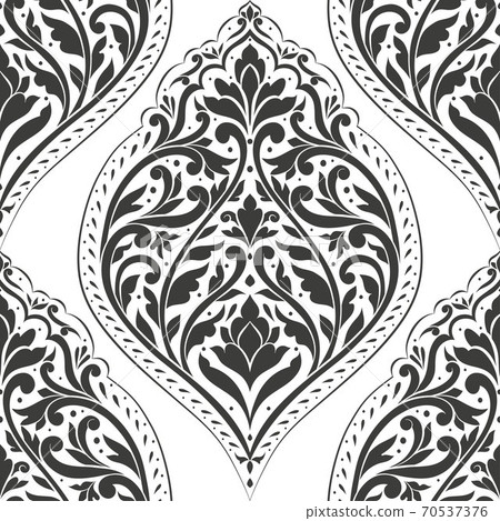 Black and white damask vector seamless pattern. Black and white damask vector seamless pattern. 70537376