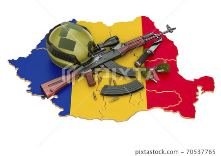 Military force, army or war conflict in Romania concept. 3D rendering 70537765