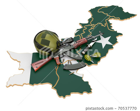 Military force, army or war conflict in Pakistan concept. 3D rendering 70537770