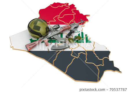 Military force, army or war conflict in Iraq concept. 3D rendering 70537787
