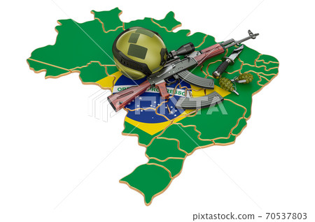Military force, army or war conflict in Brazil concept. 3D rendering 70537803