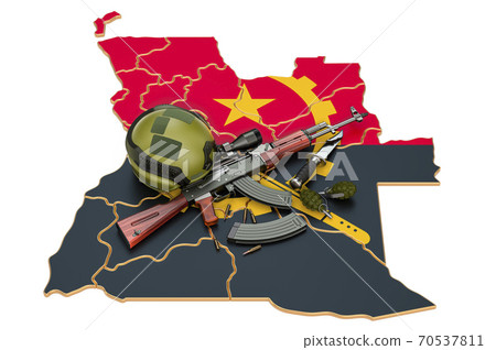 Military force, army or war conflict in Angola concept. 3D rendering Military force, army or war conflict in Angola concept. 3D rendering 70537811