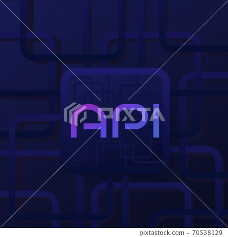 API technology and software development, vector - Stock Illustration ...