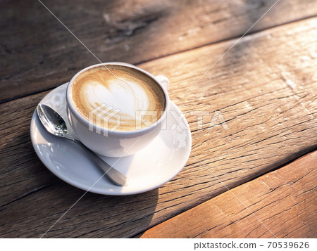 Coffee cup latte art in morning 70539626
