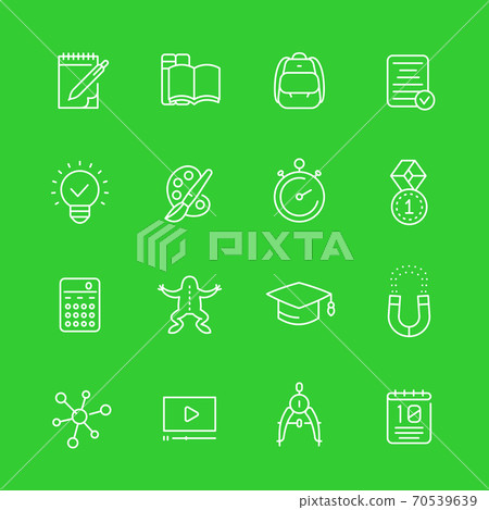 school, education, learning, courses icons set 70539639