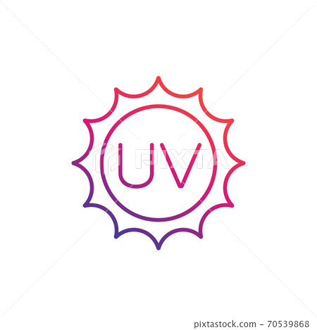 UV radiation, ultraviolet icon, linear 70539868