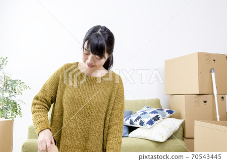 Moving scene of young woman 70543445