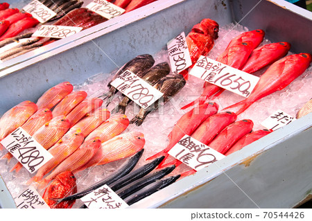 Fish counter market Seafood market 70544426