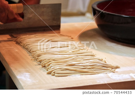 Making Cutting Japanese Soba Noodle Making Cutting Japanese Soba Noodle 70544433