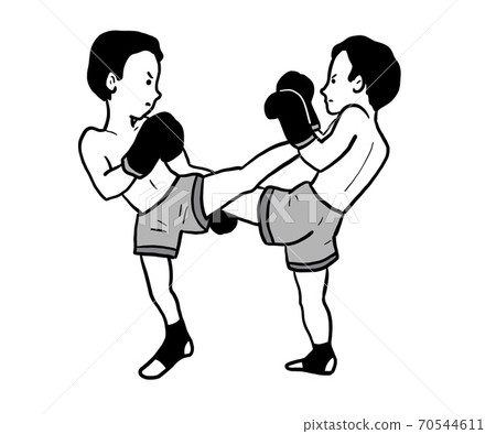 Illustration of a man doing kickboxing 70544611
