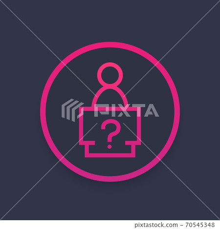 information desk icon, linear sign 70545348