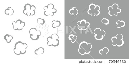 插圖套的mokumoku蒸汽和煙霧與畫筆觸摸 70546580