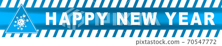 Inscription Happy New Year text Caution lines backgrounds Sign icon caution coronavirus Stop biology bacteria coronavirus 70547772