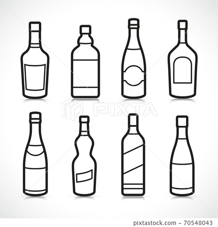 Vector alcohol bottles icons set - Stock Illustration [70548043] - PIXTA