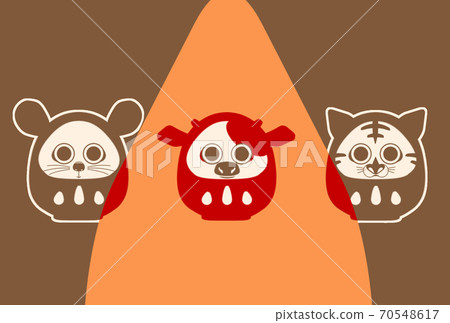 Daruma's zodiac transition New Year's card template without letters Daruma's zodiac transition New Year's card template without letters 70548617