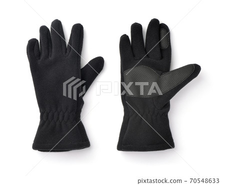 Pair of black fleece gloves 70548633