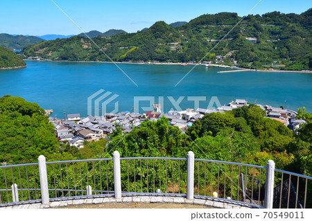 Beautiful scenery of Tajima from Mitarai Hill Park where you can see the history Beautiful scenery of Tajima from Mitarai Hill Park where you can see the history 70549011