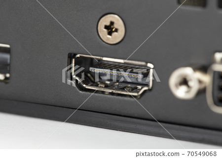 Computer graphics card, focus on the HDMI, Displayport connectors 70549068