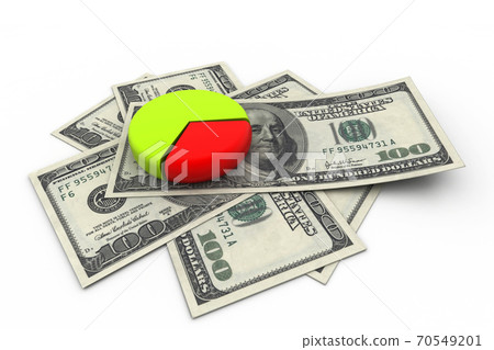 3d pie chart and currency 70549201
