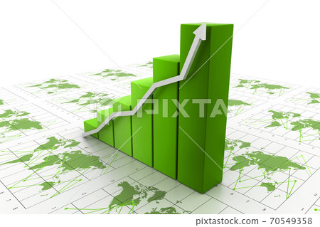 Business graph with chart Business graph with chart 70549358