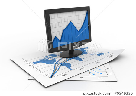 Business graph in monitor Business graph in monitor 70549359