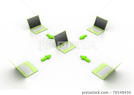 Computer network in white background. Computer network in white background. 70549430