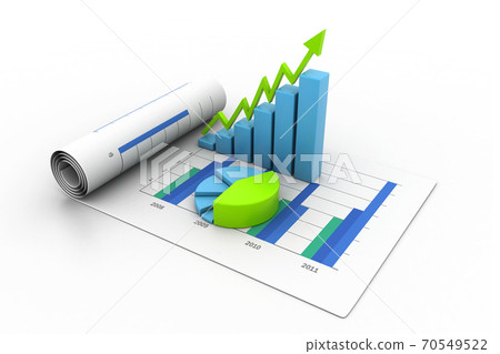 Business graph with chart. Business graph with chart. 70549522