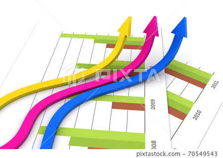 Business chart with growth arrows. 70549543