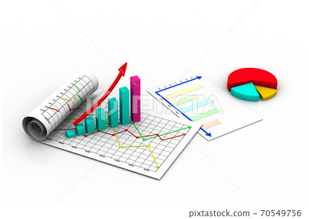 Business graph with chart 70549756