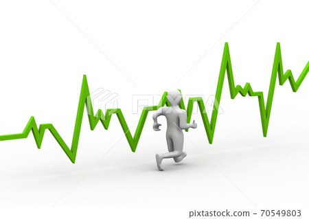 Running men with heart beat graph Running men with heart beat graph 70549803
