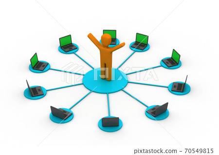 Computer network. communicating data 70549815