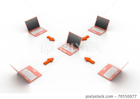 Computer network in white background Computer network in white background 70550077