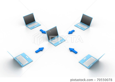 Computer network in white background. 70550078