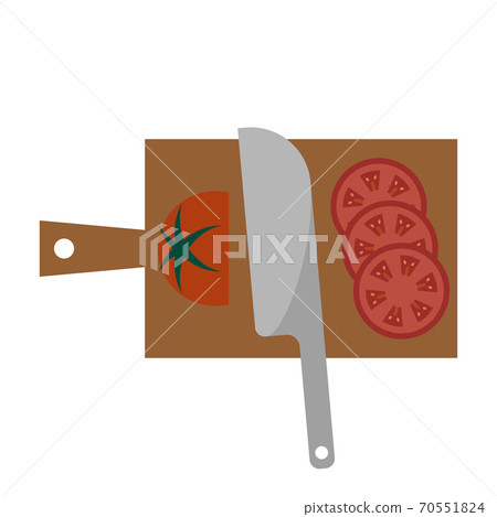 Illustration of slicing tomatoes Illustration of slicing tomatoes 70551824